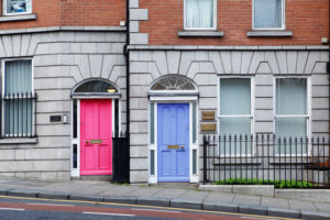 Ireland, Dublin, colorful front doors Ireland, Dublin, colorful front doors
